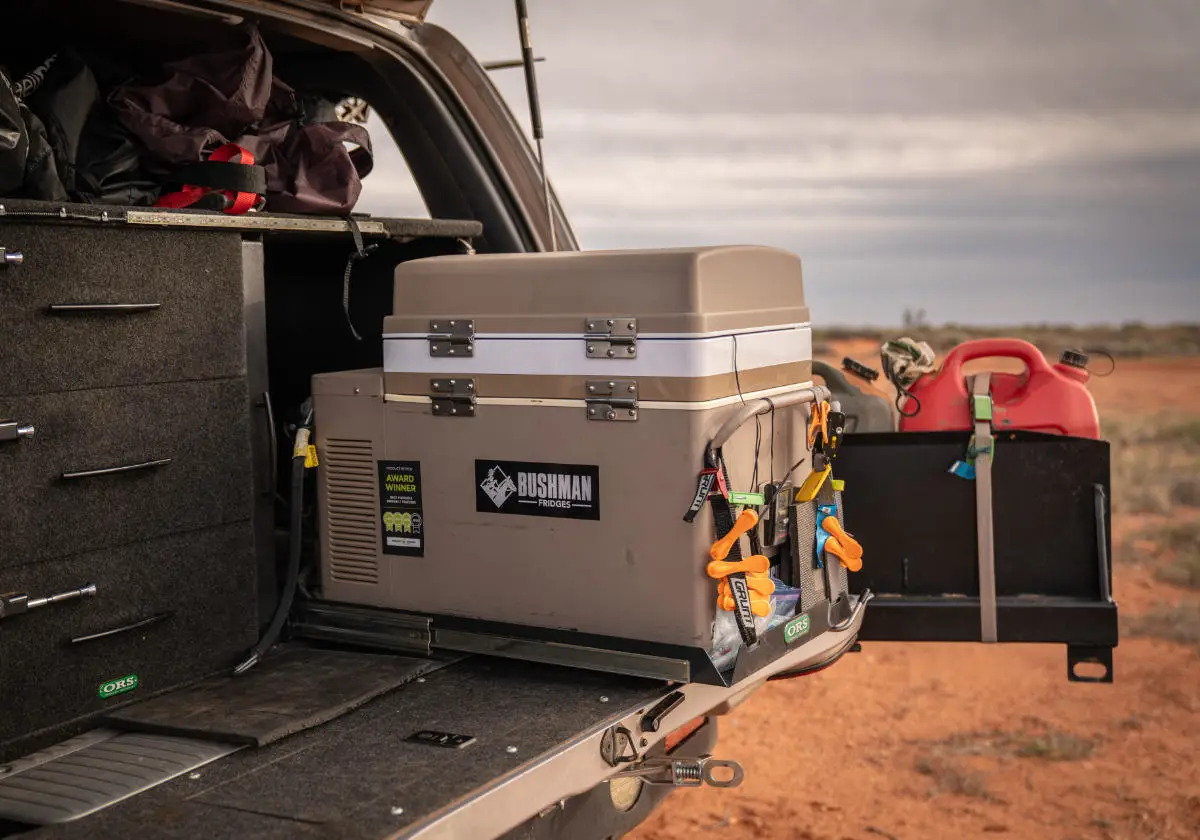 Fridge and cooking setup for desert travel