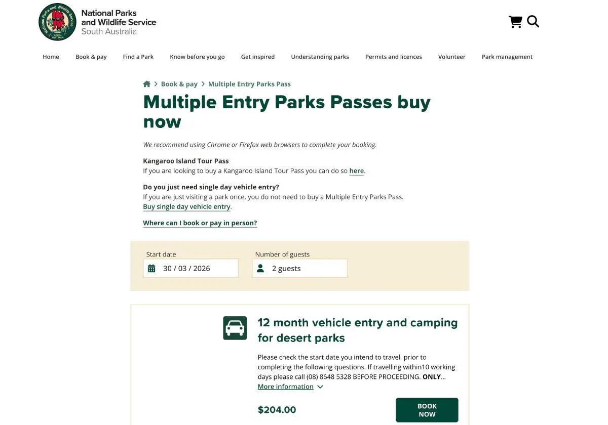 Desert Parks Pass and permits